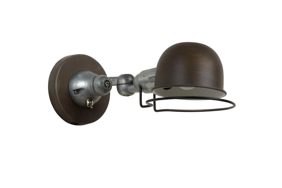 Lucide HONORE - Wall light - 1xE14 - Rust Brown - turned off